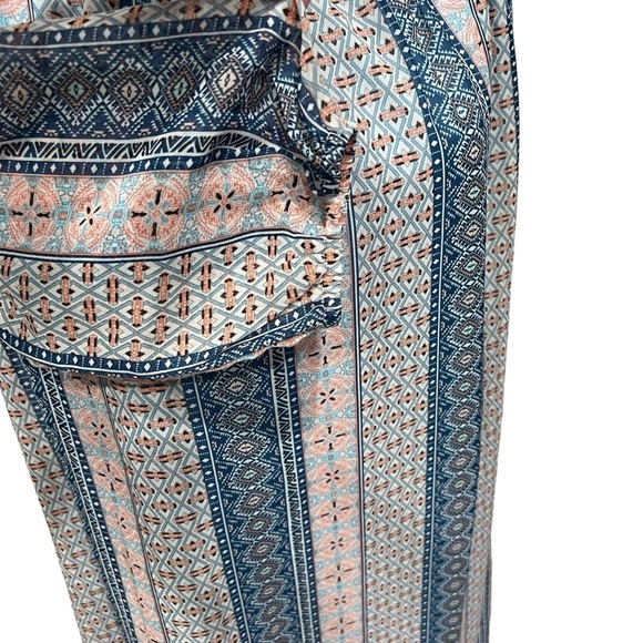 L Love Bohemian Print 3/4 Sleeve Shift Dress Blue & Pink Women’s Size Small - Picture 4 of 10